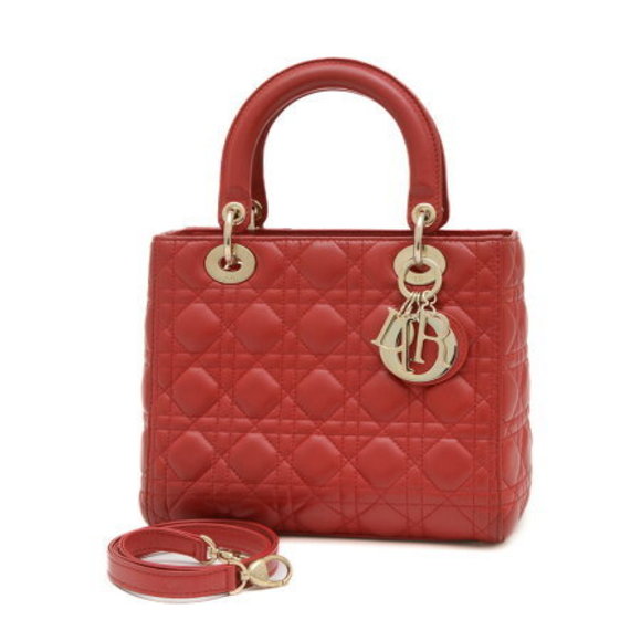 Dior Lady Bag Red Lambskin - Picture 1 of 7